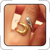 Gold Rings for Women Adjustable Thumb Ring for Women Finger Ring Chunky Gold Silver Rings Anillos Para Mujer Stainless Steel New Year Anniversary - Style-D