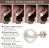 4 Pairs Pearl Stud Earrings Sterling Silver Earring Set - view 3