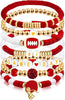 Game Day Bracelet Football Charm Beaded Stretch Bracelet Sports Jewelry for Football Mom Dad Coach Fans Gifts - main view