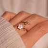 Gold Rings for Women Birthstone Adjustable Flower Jewelry - view 3