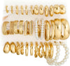 18 Pairs Gold Hoop Earrings for Women, Chunky Statement Hoops Set - Gold-C-18 pairs