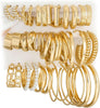 18 Pairs Gold Hoop Earrings for Women, Chunky Statement Hoops Set - Gold-B-18 pairs