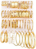 18 Pairs Gold Hoop Earrings for Women, Chunky Statement Hoops Set - Gold-24 Pairs