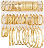 18 Pairs Gold Hoop Earrings for Women, Chunky Statement Hoops Set - Gold-E-18 Pairs