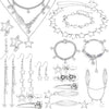 15 Pieces Gold Bohemian Jewelry Set for Women Turquoise Jewelry Set - Silver
