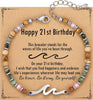 Wave Bracelet Friendship Bracelet for Women with Inspirational Card - Happy 21st