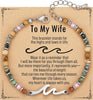 Wave Bracelet Friendship Bracelet for Women with Inspirational Card - Wife