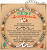 Wave Bracelet Friendship Bracelet for Women with Inspirational Card - Merry Christmas