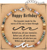 Wave Bracelet Friendship Bracelet for Women with Inspirational Card - Happy Birthday