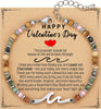 Wave Bracelet Friendship Bracelet for Women with Inspirational Card - Happy Valentine's Day