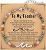 Wave Bracelet Friendship Bracelet for Women with Inspirational Card - Teacher
