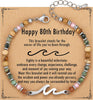Wave Bracelet Friendship Bracelet for Women with Inspirational Card - Happy 80th