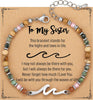 Wave Bracelet Friendship Bracelet for Women with Inspirational Card - Sister