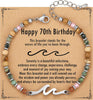 Wave Bracelet Friendship Bracelet for Women with Inspirational Card - Happy 70th
