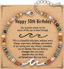 Wave Bracelet Friendship Bracelet for Women with Inspirational Card - Happy 50th