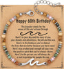 Wave Bracelet Friendship Bracelet for Women with Inspirational Card - Happy 60th
