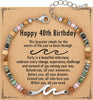 Wave Bracelet Friendship Bracelet for Women with Inspirational Card - Happy 40th