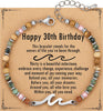 Wave Bracelet Friendship Bracelet for Women with Inspirational Card - Happy 30th