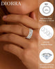 Sterling Silver Ring for Women, 4PCS Thin Stackable Rings Cubic Zirconia Thumb Ring Set Engagement Statement Wedding Bands for Women Size 5-10 - view 3