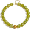 Colorful Chunky Beaded Necklace for Women with Acrylic Statement Choker Large Beaded Necklace Square Acrylic Beads 18K Gold Plated Ball Pendant - main view