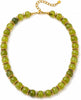 Colorful Chunky Beaded Necklace for Women with Acrylic Statement Choker Large Beaded Necklace Square Acrylic Beads 18K Gold Plated Ball Pendant - Mix Green
