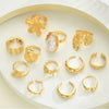 12 PCS Chunky Gold Plated Rings for Women Statement Flower Ring Set - view 6