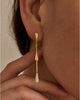 Dangle Earrings for Women Trendy, 14K Gold Plated CZ Huggie Drop Earrings, Dainty Long Chain Prom Wedding Jewelry Gift for Her - view 5