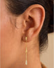 Dangle Earrings for Women Trendy, 14K Gold Plated CZ Huggie Drop Earrings, Dainty Long Chain Prom Wedding Jewelry Gift for Her - view 6
