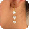 Dangle Earrings for Women Trendy, 14K Gold Plated CZ Huggie Drop Earrings, Dainty Long Chain Prom Wedding Jewelry Gift for Her - Heart CZ