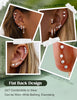 Flat Back Earrings-Cartilage Earring Stacks-Surgical Steel Earrings - Small Stainless Steel Flatback Stud Hoop Earring Sets for Helix Tragus Conch - view 2