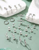 Flat Back Earrings-Cartilage Earring Stacks-Surgical Steel Earrings - Small Stainless Steel Flatback Stud Hoop Earring Sets for Helix Tragus Conch - view 6