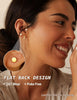 Gold Stud Earrings for Women - 14k Gold Plated Surgical Stainless Steel Flat back Earrings Set Small Huggie Hoop Flatback Earring Screw Back - view 3