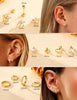 Gold Stud Earrings for Women - 14k Gold Plated Surgical Stainless Steel Flat back Earrings Set Small Huggie Hoop Flatback Earring Screw Back - view 6