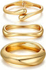 Chunky Gold Bangle Bracelets for Women 14K Gold Plated Cuff Bracelets Stack with Dainty Gold Bracelet Sets Fashion Jewelry Gift - main view