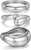 Chunky Gold Bangle Bracelets for Women 14K Gold Plated Cuff Bracelets Stack with Dainty Gold Bracelet Sets Fashion Jewelry Gift - Silver-3pc-009