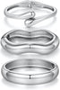 Chunky Gold Bangle Bracelets for Women 14K Gold Plated Cuff Bracelets Stack with Dainty Gold Bracelet Sets Fashion Jewelry Gift - Silver-3pc-007