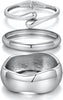 Chunky Gold Bangle Bracelets for Women 14K Gold Plated Cuff Bracelets Stack with Dainty Gold Bracelet Sets Fashion Jewelry Gift - Silver-3pc-004