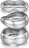Chunky Gold Bangle Bracelets for Women 14K Gold Plated Cuff Bracelets Stack with Dainty Gold Bracelet Sets Fashion Jewelry Gift - Silver-3pc-008
