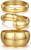 Chunky Gold Bangle Bracelets for Women 14K Gold Plated Cuff Bracelets Stack with Dainty Gold Bracelet Sets Fashion Jewelry Gift - Gold-3pc-011