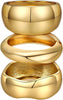 Chunky Gold Bangle Bracelets for Women 14K Gold Plated Cuff Bracelets Stack with Dainty Gold Bracelet Sets Fashion Jewelry Gift - Gold-3pc-012
