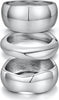 Chunky Gold Bangle Bracelets for Women 14K Gold Plated Cuff Bracelets Stack with Dainty Gold Bracelet Sets Fashion Jewelry Gift - Silver-3pc-012