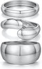 Chunky Gold Bangle Bracelets for Women 14K Gold Plated Cuff Bracelets Stack with Dainty Gold Bracelet Sets Fashion Jewelry Gift - Silver-3pc-011