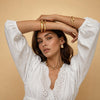 Chunky Gold Bangle Bracelets for Women 14K Gold Plated Cuff Bracelets Stack with Dainty Gold Bracelet Sets Fashion Jewelry Gift - view 2