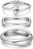 Chunky Gold Bangle Bracelets for Women 14K Gold Plated Cuff Bracelets Stack with Dainty Gold Bracelet Sets Fashion Jewelry Gift - 3pcs-Silver