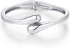 Chunky Gold Bangle Bracelets for Women 14K Gold Plated Cuff Bracelets Stack with Dainty Gold Bracelet Sets Fashion Jewelry Gift - 1pc-Silver-TwinDrop