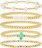 Gold Bracelets for Women, Beaded Cross Stack, Set-1 - Colors-2
