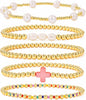 Gold Bracelets for Women, Beaded Cross Stack, Set-1 - Colors-3