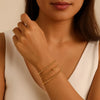 Gold Bracelets for Women, Beaded Cross Stack, Set-1 - view 2