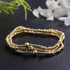 Gold Bracelets for Women, Beaded Cross Stack, Set-1 - view 5