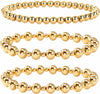 Gold Beaded Cross Bracelet Stack Set for Women with Stretch Fit - Colors-12